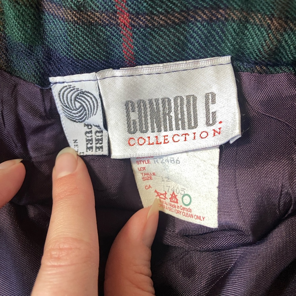 Vintage pure wool plaid trousers - Picture 3 of 5